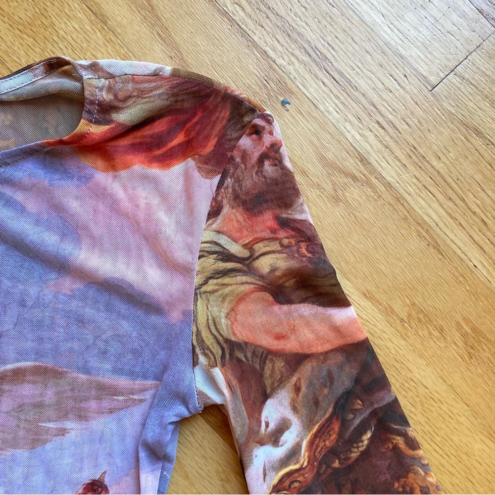 ZARA The Fates Art Print Mesh Bodysuit - Picture 6 of 14